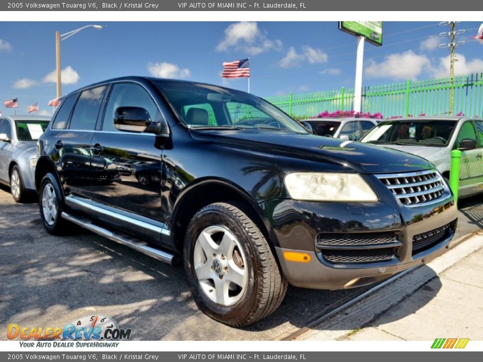 2005 Volkswagen Touareg V6 Black / Kristal Grey Photo #7