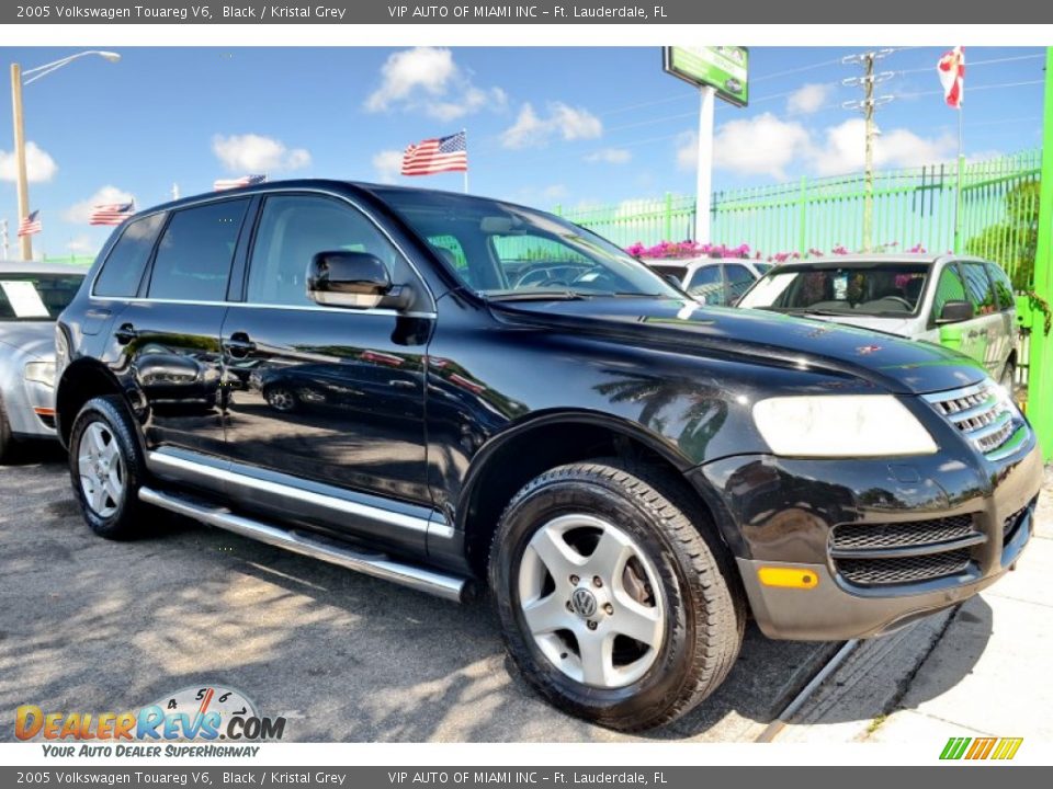 2005 Volkswagen Touareg V6 Black / Kristal Grey Photo #8