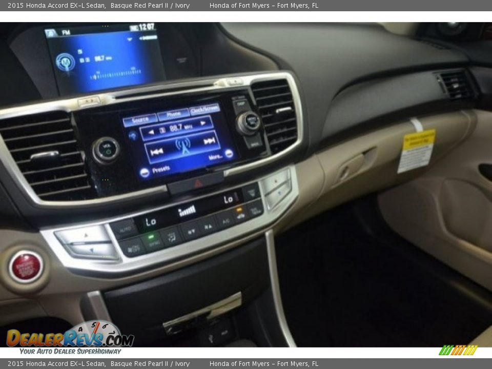 2015 Honda Accord EX-L Sedan Basque Red Pearl II / Ivory Photo #11
