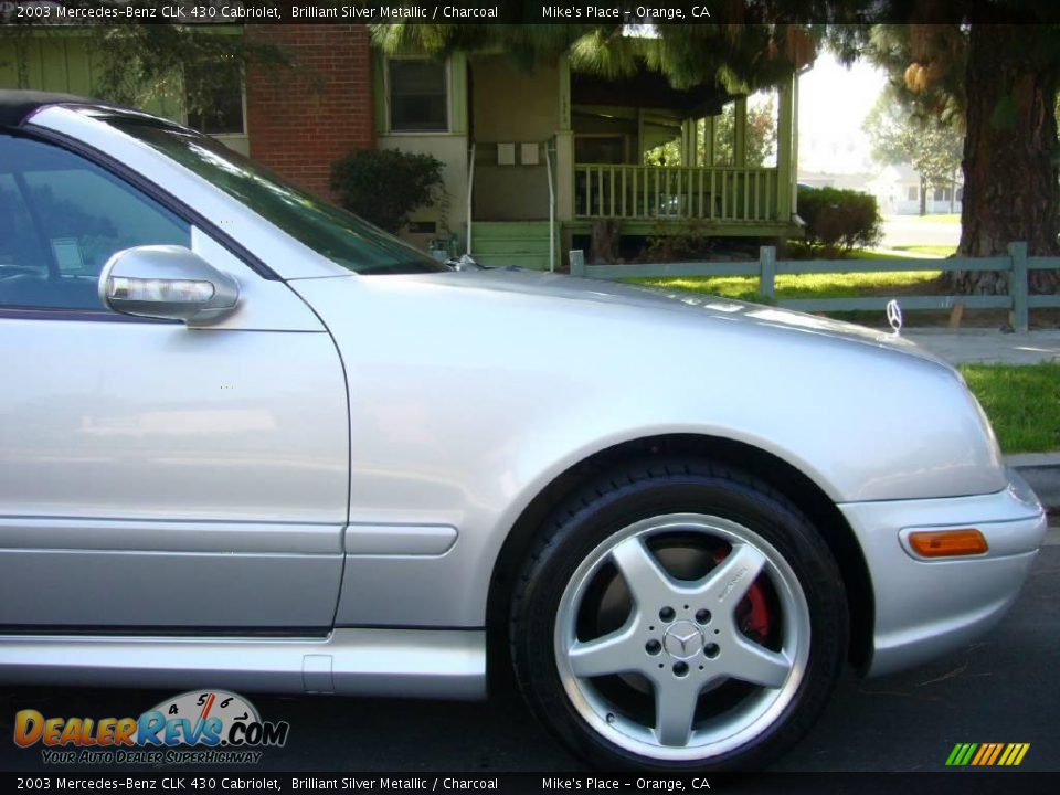 2003 Mercedes-Benz CLK 430 Cabriolet Brilliant Silver Metallic / Charcoal Photo #12