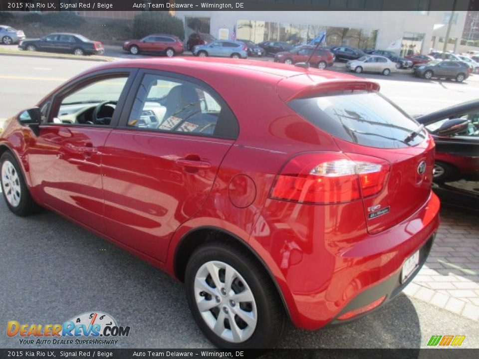 2015 Kia Rio LX Signal Red / Beige Photo #2