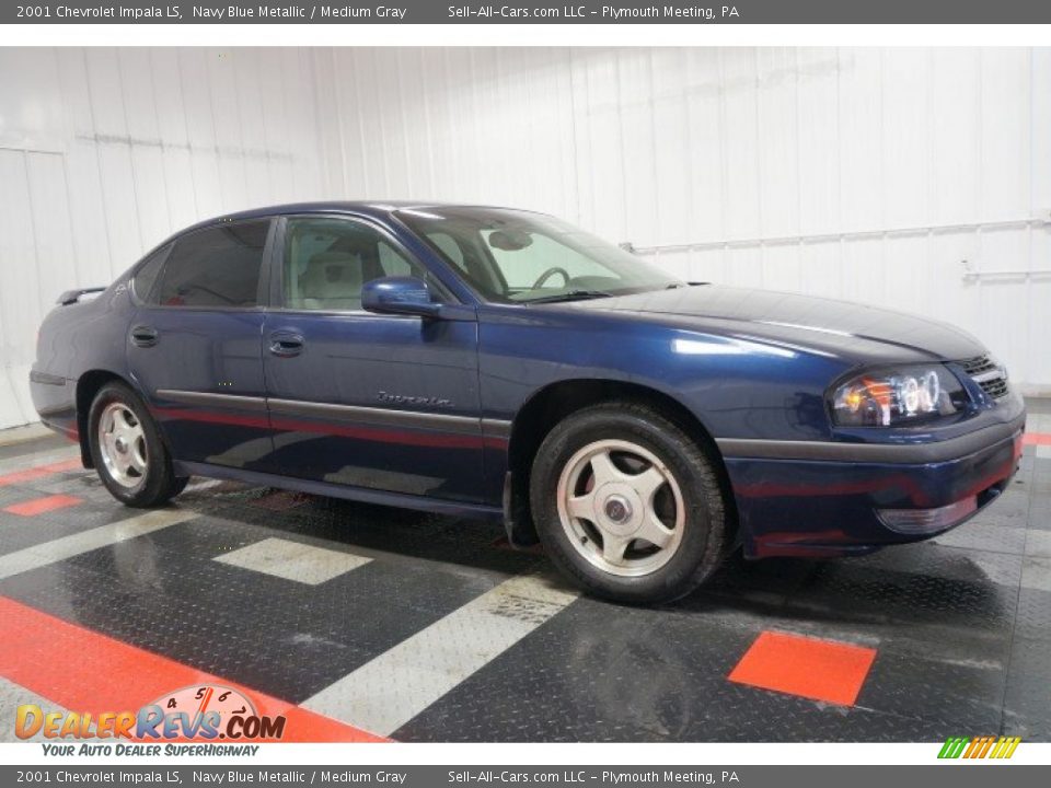 2001 Chevrolet Impala LS Navy Blue Metallic / Medium Gray Photo #6