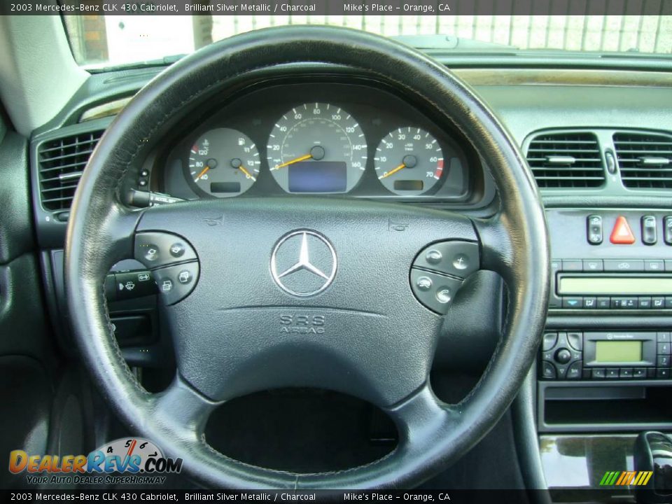 2003 Mercedes-Benz CLK 430 Cabriolet Brilliant Silver Metallic / Charcoal Photo #27
