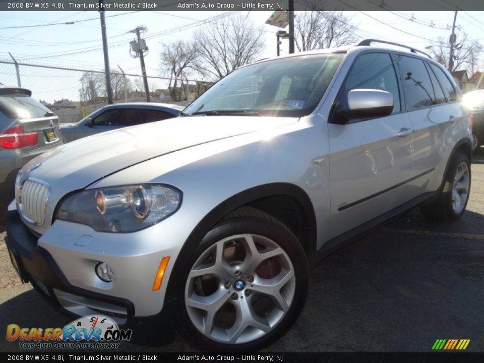 2008 BMW X5 4.8i Titanium Silver Metallic / Black Photo #1