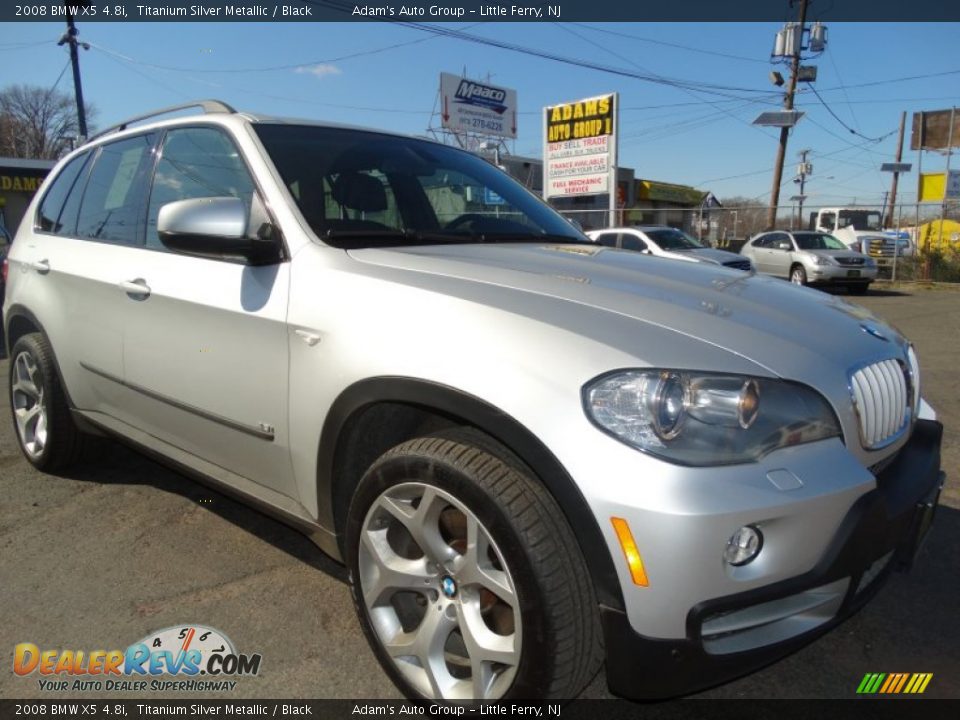 2008 BMW X5 4.8i Titanium Silver Metallic / Black Photo #3
