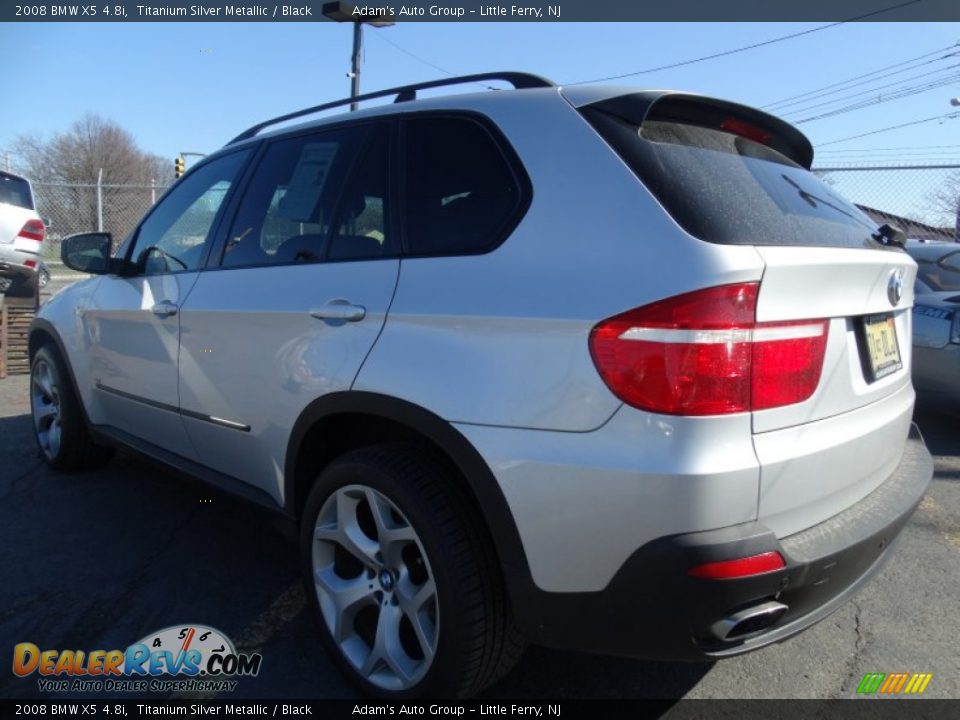 2008 BMW X5 4.8i Titanium Silver Metallic / Black Photo #5
