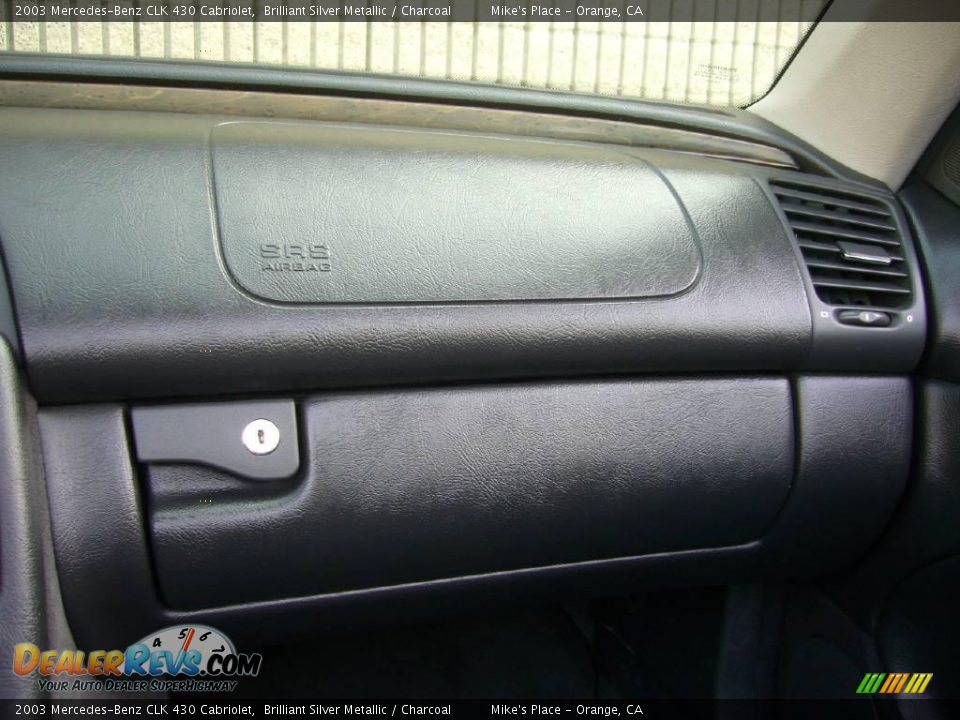 2003 Mercedes-Benz CLK 430 Cabriolet Brilliant Silver Metallic / Charcoal Photo #29