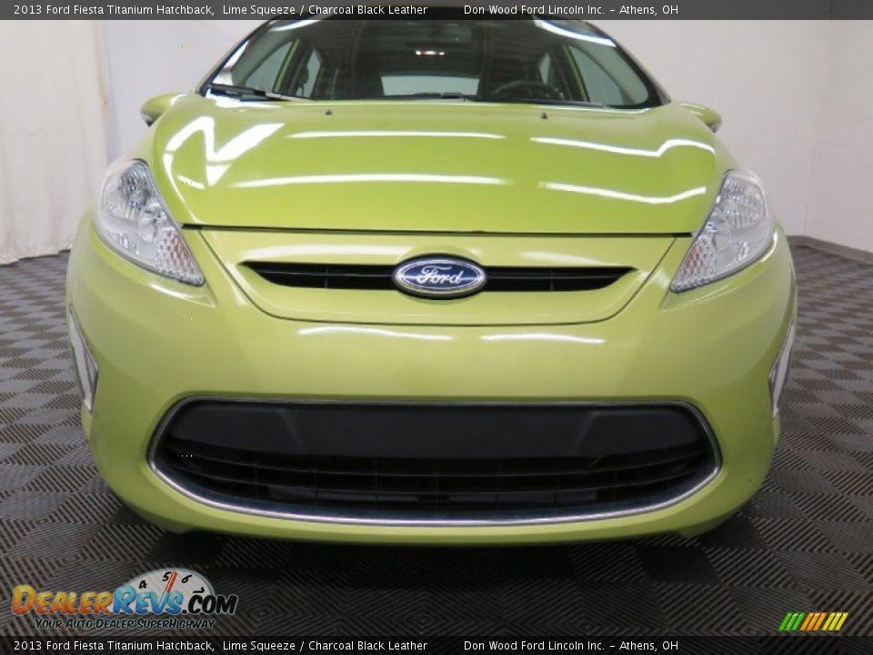 2013 Ford Fiesta Titanium Hatchback Lime Squeeze / Charcoal Black Leather Photo #2