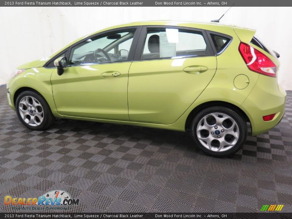 2013 Ford Fiesta Titanium Hatchback Lime Squeeze / Charcoal Black Leather Photo #6