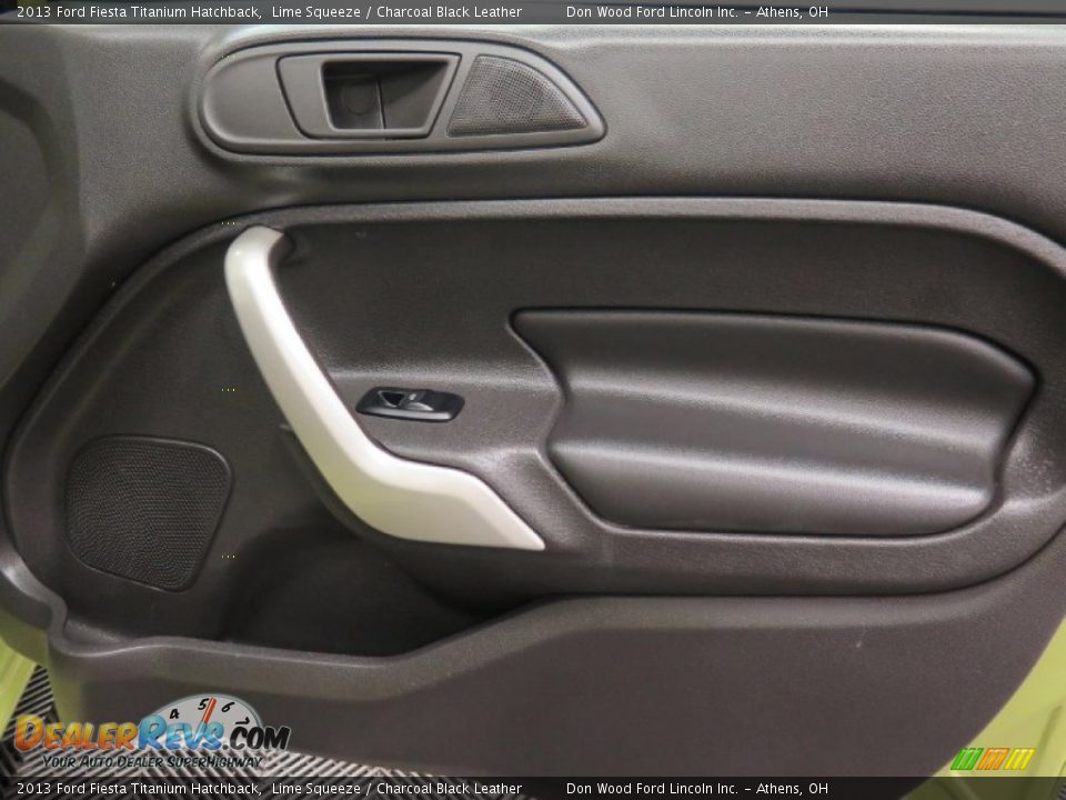 2013 Ford Fiesta Titanium Hatchback Lime Squeeze / Charcoal Black Leather Photo #15