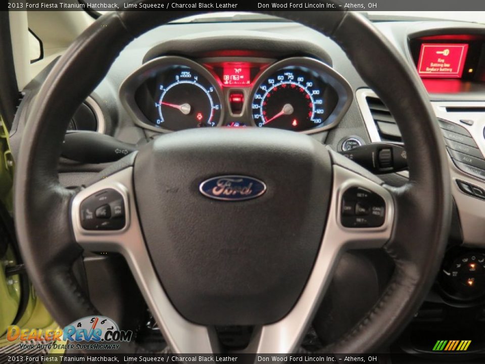 2013 Ford Fiesta Titanium Hatchback Lime Squeeze / Charcoal Black Leather Photo #18