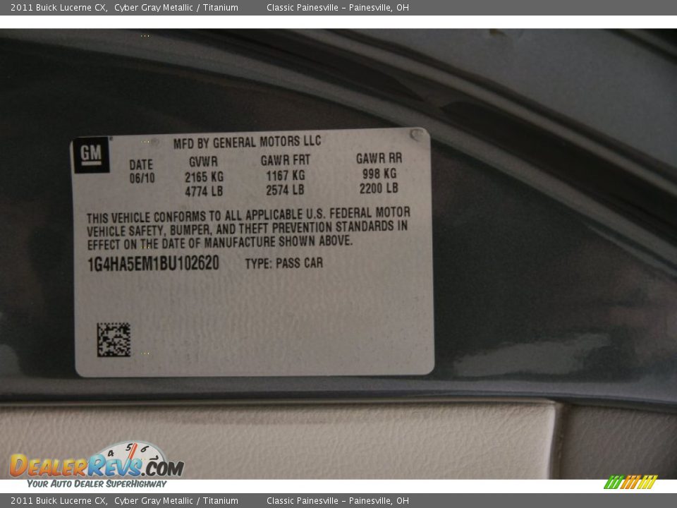 2011 Buick Lucerne CX Cyber Gray Metallic / Titanium Photo #15
