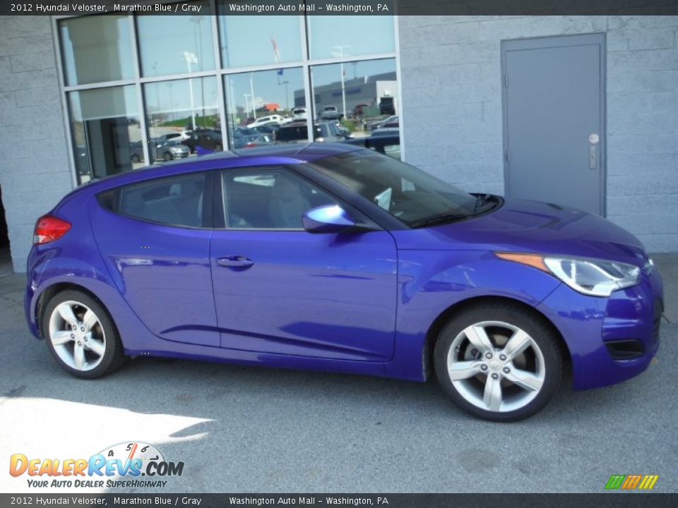2012 Hyundai Veloster Marathon Blue / Gray Photo #2