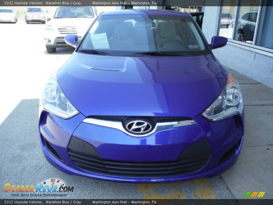 2012 Hyundai Veloster Marathon Blue / Gray Photo #3