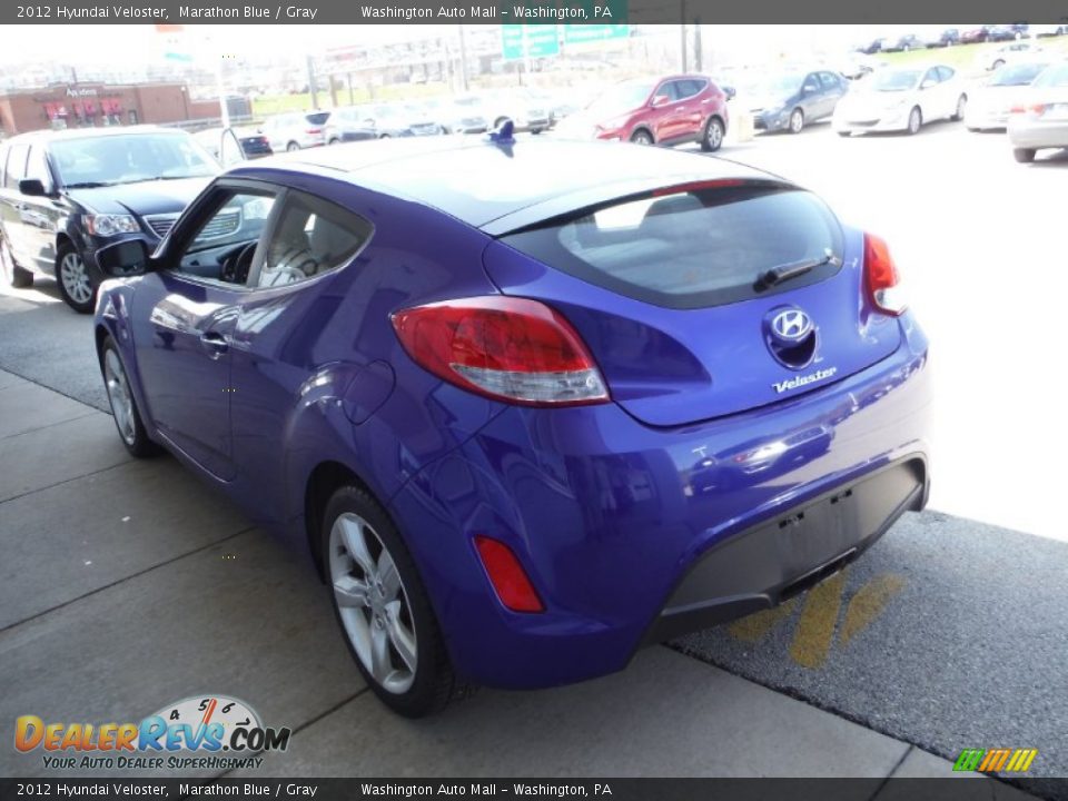 2012 Hyundai Veloster Marathon Blue / Gray Photo #6