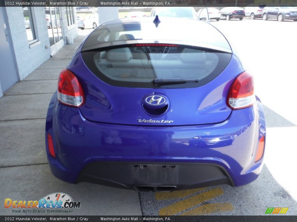 2012 Hyundai Veloster Marathon Blue / Gray Photo #7