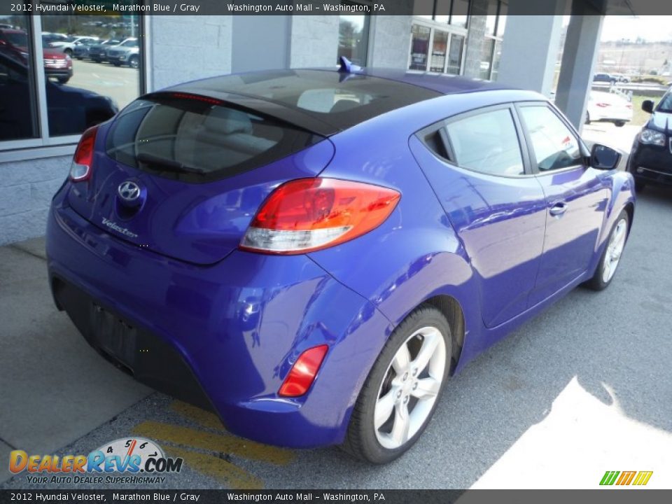 2012 Hyundai Veloster Marathon Blue / Gray Photo #8