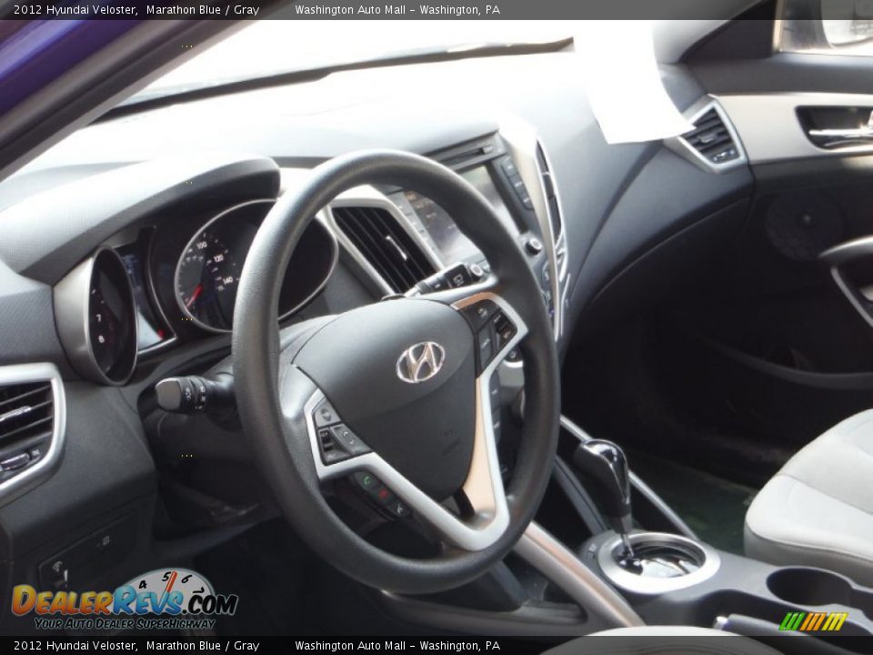 2012 Hyundai Veloster Marathon Blue / Gray Photo #10
