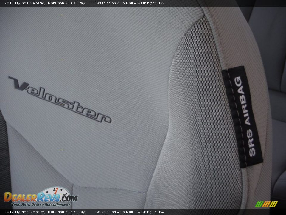 2012 Hyundai Veloster Marathon Blue / Gray Photo #12