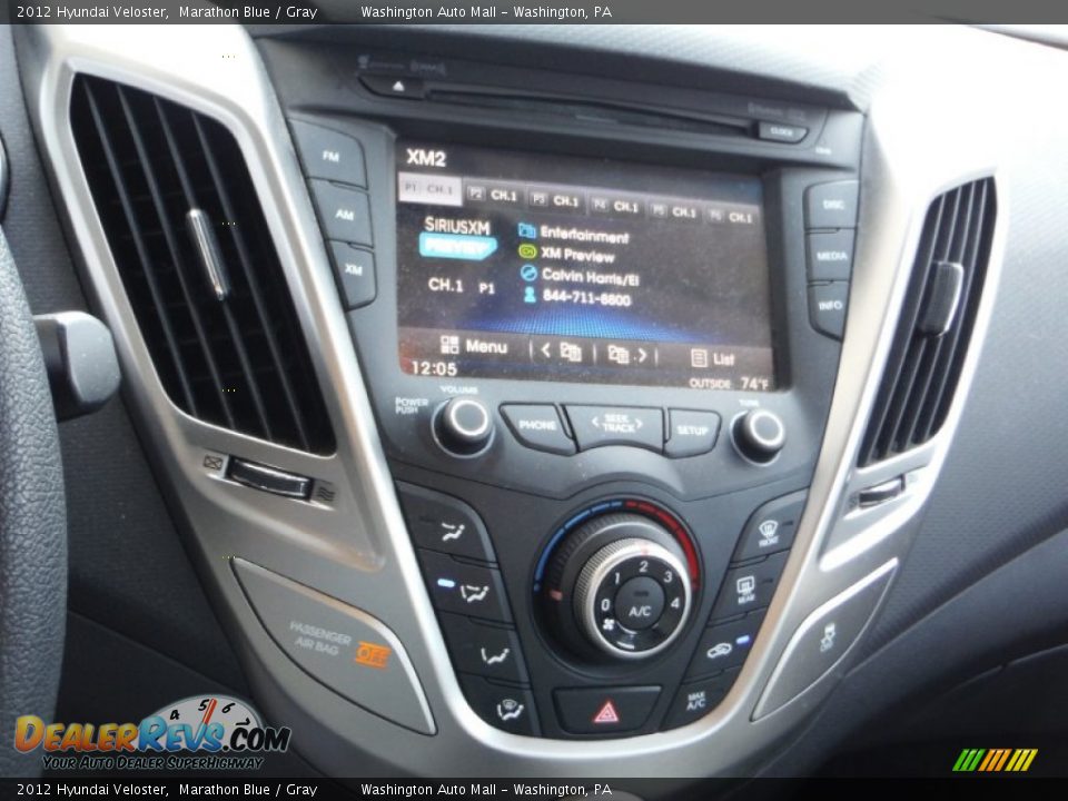 2012 Hyundai Veloster Marathon Blue / Gray Photo #13