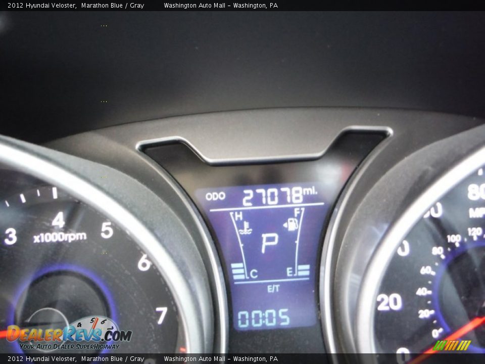 2012 Hyundai Veloster Marathon Blue / Gray Photo #20