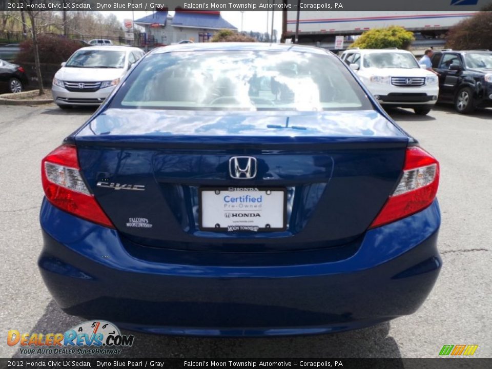 2012 Honda Civic LX Sedan Dyno Blue Pearl / Gray Photo #4