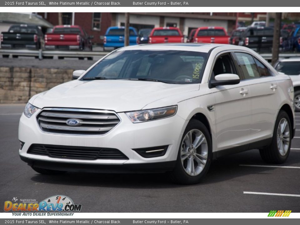 2015 Ford Taurus SEL White Platinum Metallic / Charcoal Black Photo #1