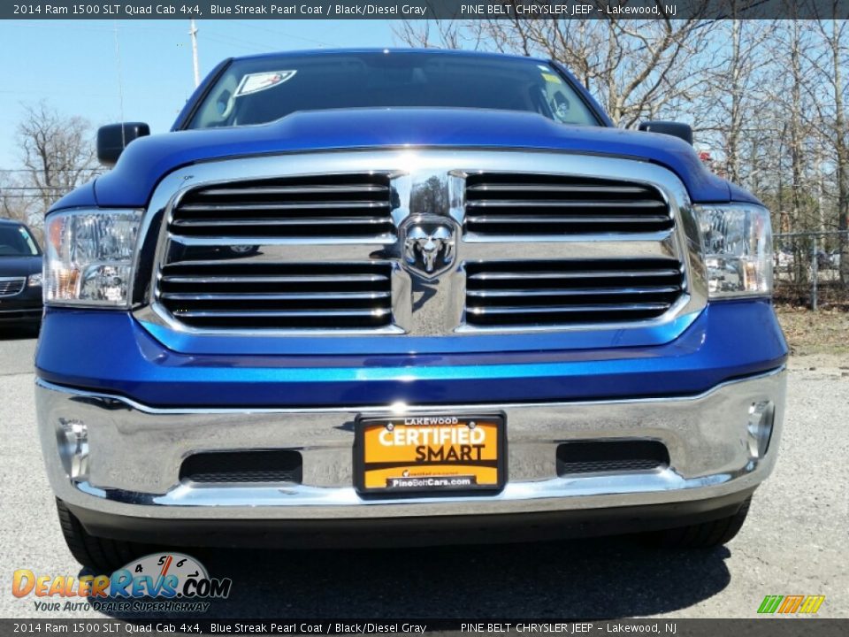 2014 Ram 1500 SLT Quad Cab 4x4 Blue Streak Pearl Coat / Black/Diesel Gray Photo #2