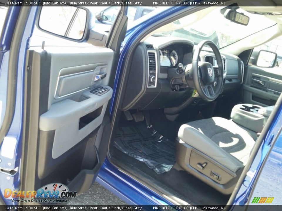 2014 Ram 1500 SLT Quad Cab 4x4 Blue Streak Pearl Coat / Black/Diesel Gray Photo #16