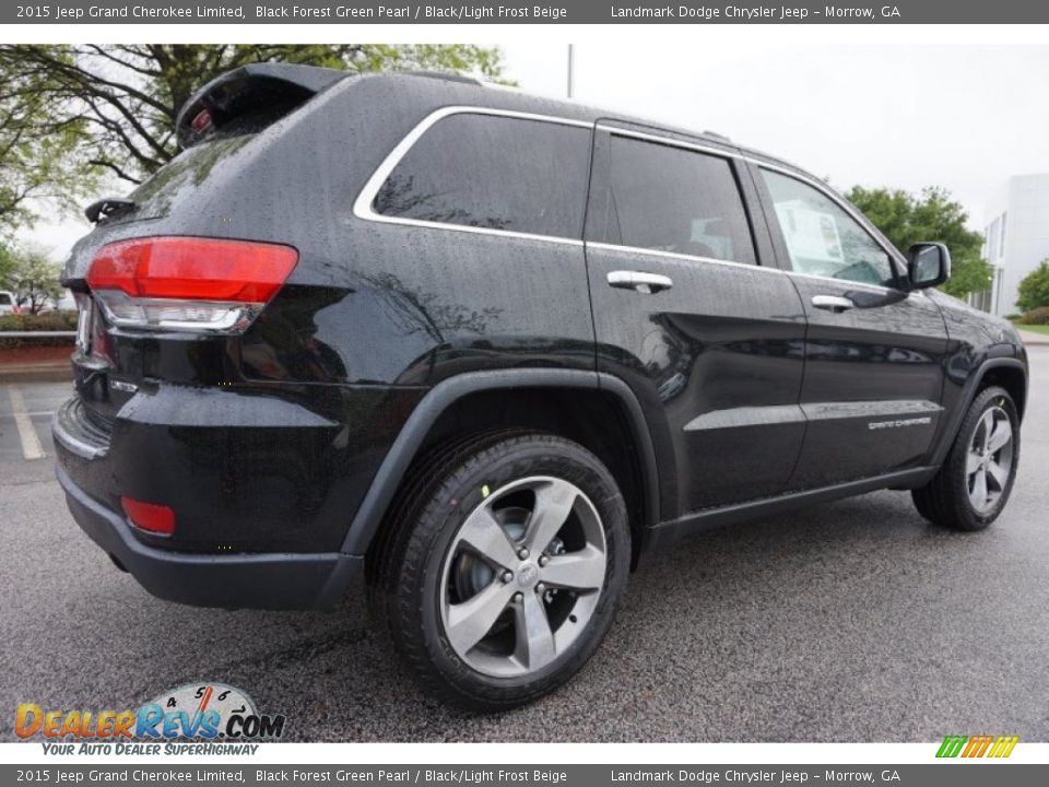 2015 Jeep Grand Cherokee Limited Black Forest Green Pearl / Black/Light Frost Beige Photo #3
