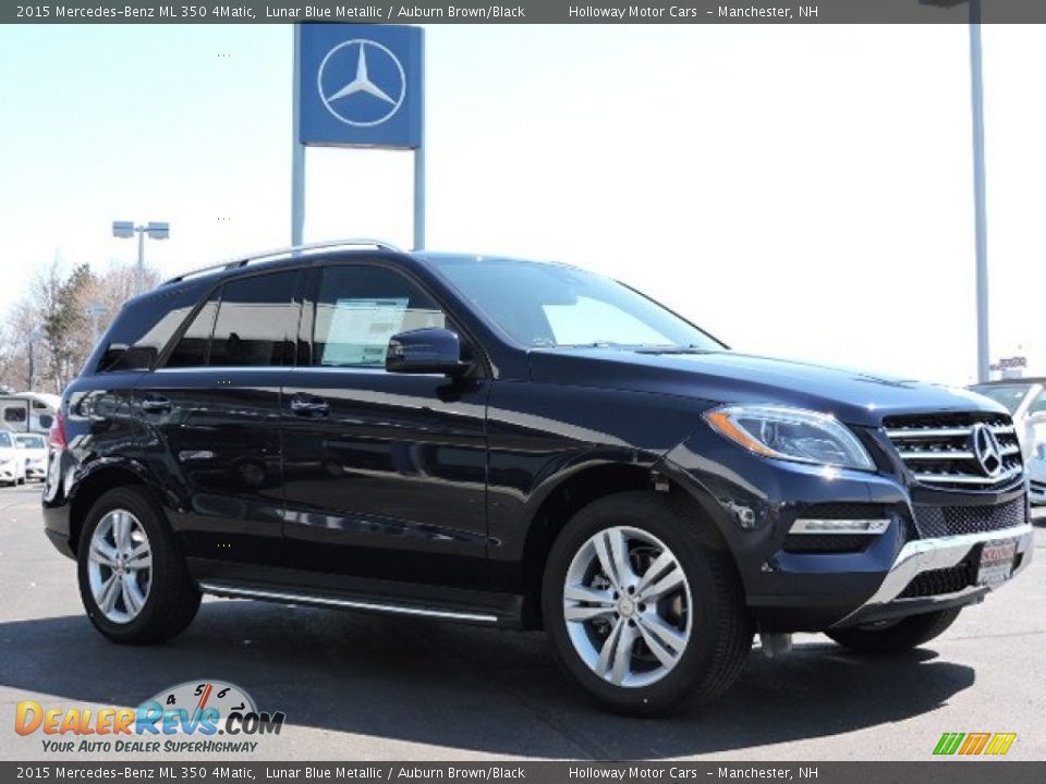 2015 Mercedes-Benz ML 350 4Matic Lunar Blue Metallic / Auburn Brown/Black Photo #3