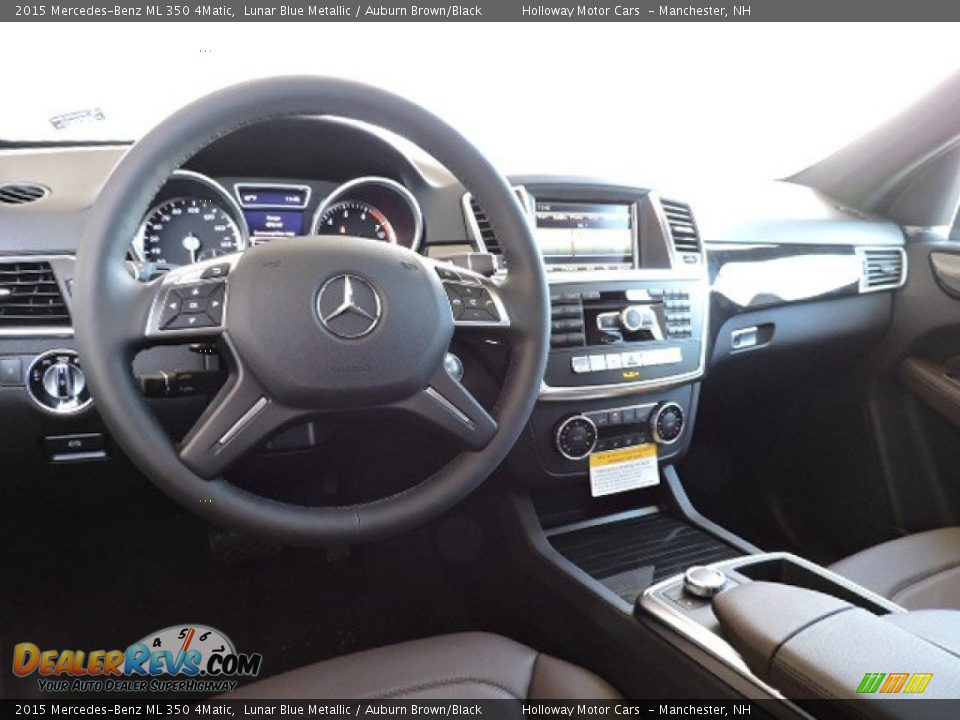 2015 Mercedes-Benz ML 350 4Matic Lunar Blue Metallic / Auburn Brown/Black Photo #8