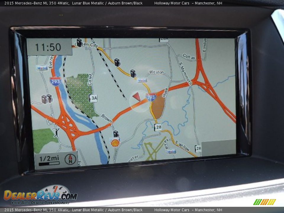 2015 Mercedes-Benz ML 350 4Matic Lunar Blue Metallic / Auburn Brown/Black Photo #13