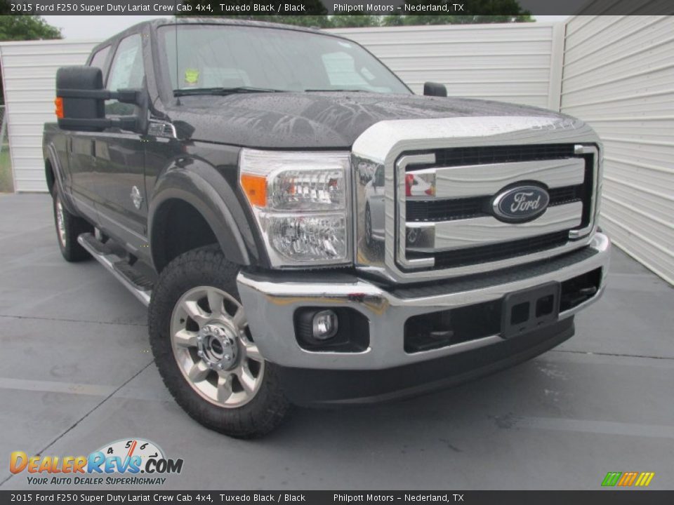 2015 Ford F250 Super Duty Lariat Crew Cab 4x4 Tuxedo Black / Black Photo #2