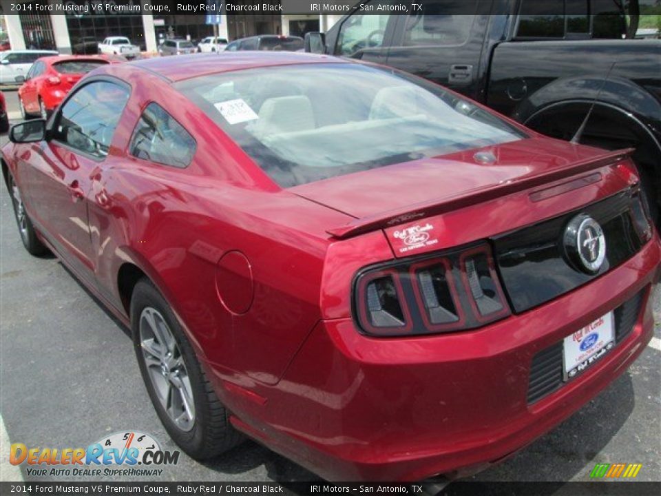 2014 Ford Mustang V6 Premium Coupe Ruby Red / Charcoal Black Photo #3