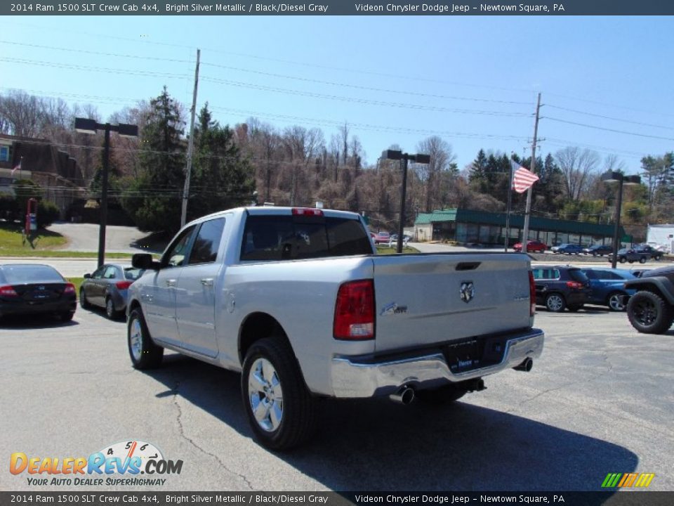2014 Ram 1500 SLT Crew Cab 4x4 Bright Silver Metallic / Black/Diesel Gray Photo #5