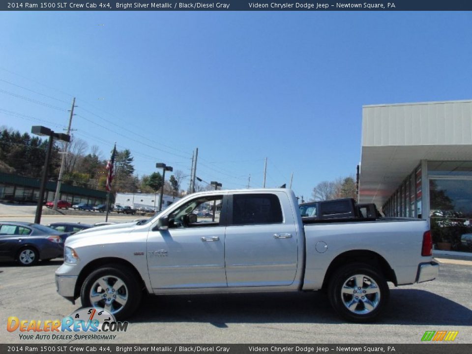 2014 Ram 1500 SLT Crew Cab 4x4 Bright Silver Metallic / Black/Diesel Gray Photo #6
