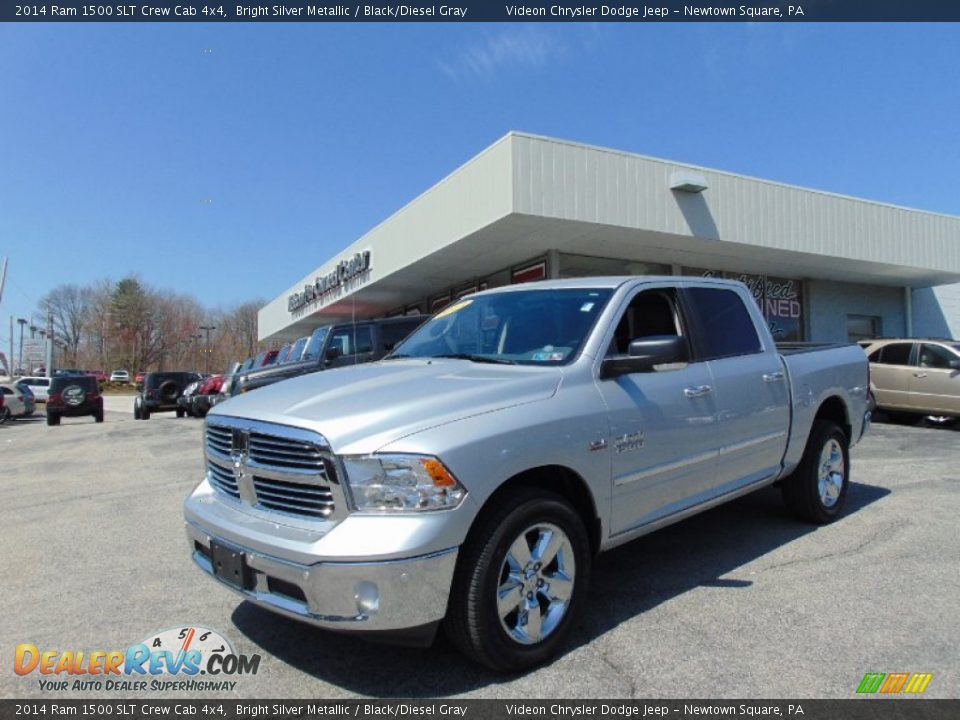 2014 Ram 1500 SLT Crew Cab 4x4 Bright Silver Metallic / Black/Diesel Gray Photo #7