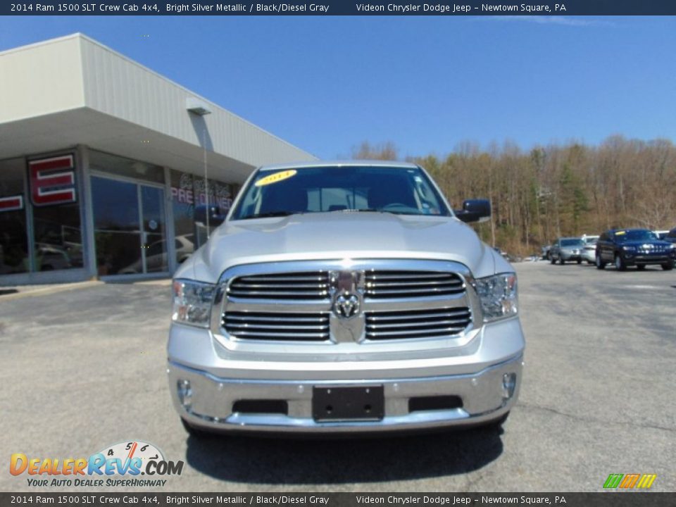 2014 Ram 1500 SLT Crew Cab 4x4 Bright Silver Metallic / Black/Diesel Gray Photo #8