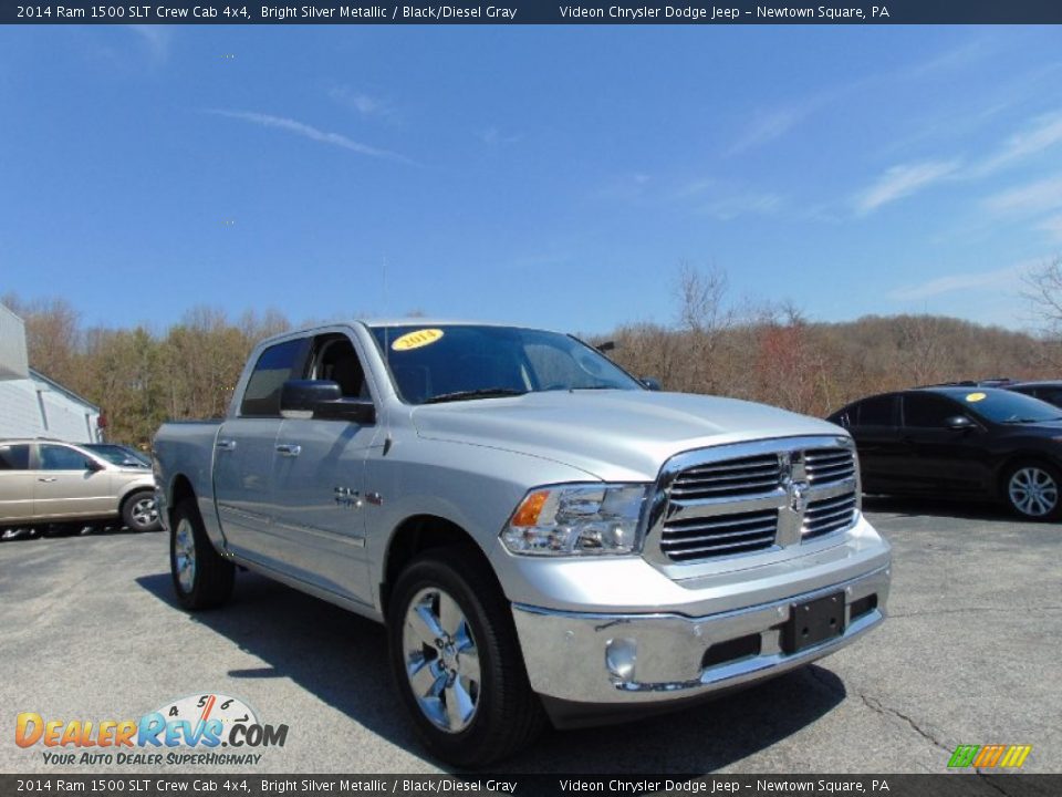 2014 Ram 1500 SLT Crew Cab 4x4 Bright Silver Metallic / Black/Diesel Gray Photo #9