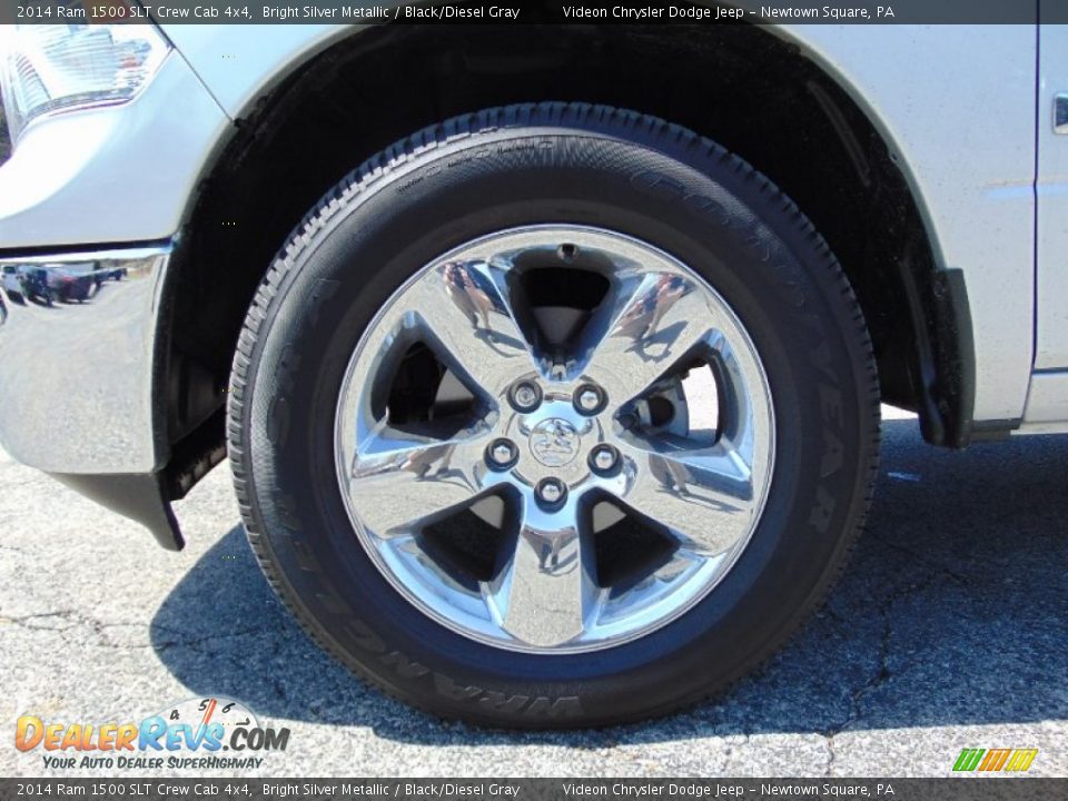 2014 Ram 1500 SLT Crew Cab 4x4 Bright Silver Metallic / Black/Diesel Gray Photo #10