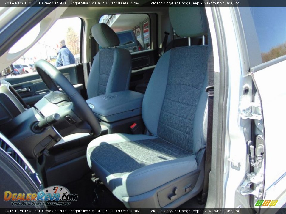 2014 Ram 1500 SLT Crew Cab 4x4 Bright Silver Metallic / Black/Diesel Gray Photo #16