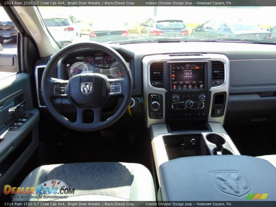 2014 Ram 1500 SLT Crew Cab 4x4 Bright Silver Metallic / Black/Diesel Gray Photo #17