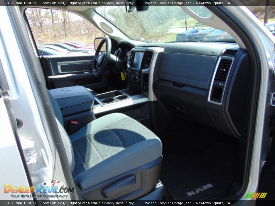 2014 Ram 1500 SLT Crew Cab 4x4 Bright Silver Metallic / Black/Diesel Gray Photo #19