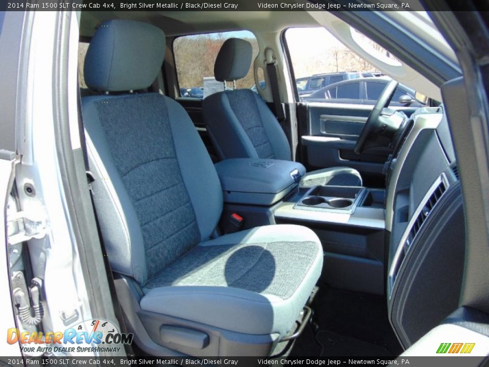 2014 Ram 1500 SLT Crew Cab 4x4 Bright Silver Metallic / Black/Diesel Gray Photo #20
