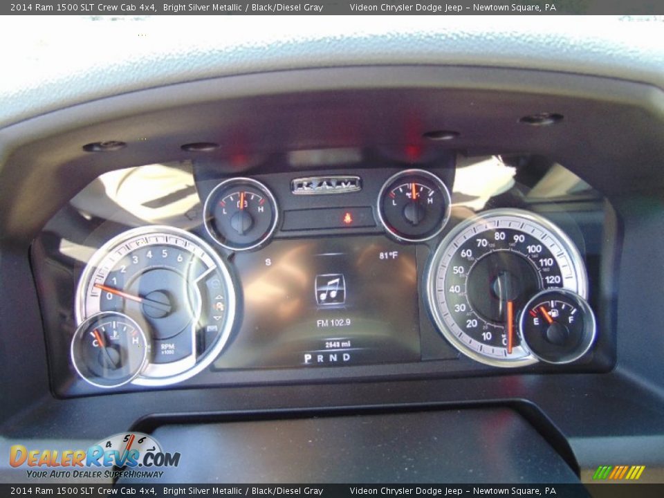 2014 Ram 1500 SLT Crew Cab 4x4 Bright Silver Metallic / Black/Diesel Gray Photo #26