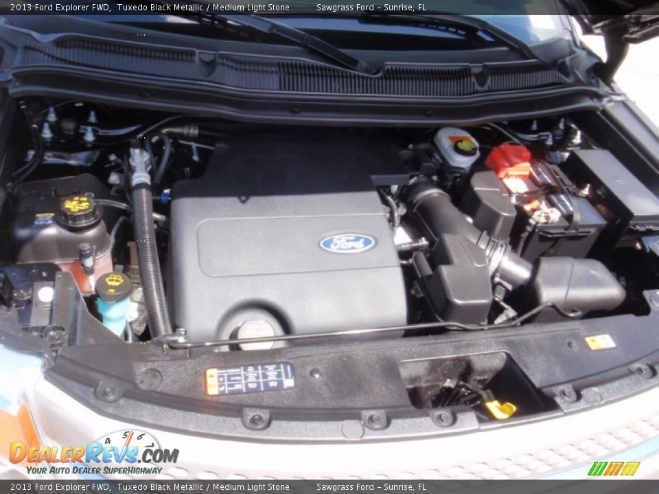 2013 Ford Explorer FWD Tuxedo Black Metallic / Medium Light Stone Photo #31