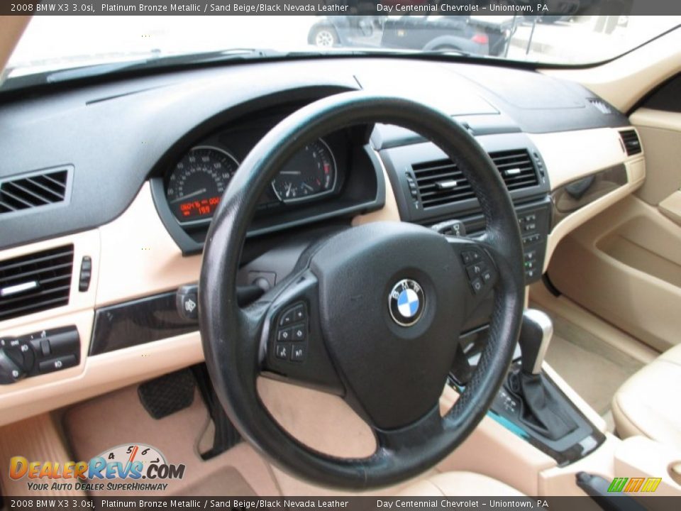 2008 BMW X3 3.0si Platinum Bronze Metallic / Sand Beige/Black Nevada Leather Photo #24