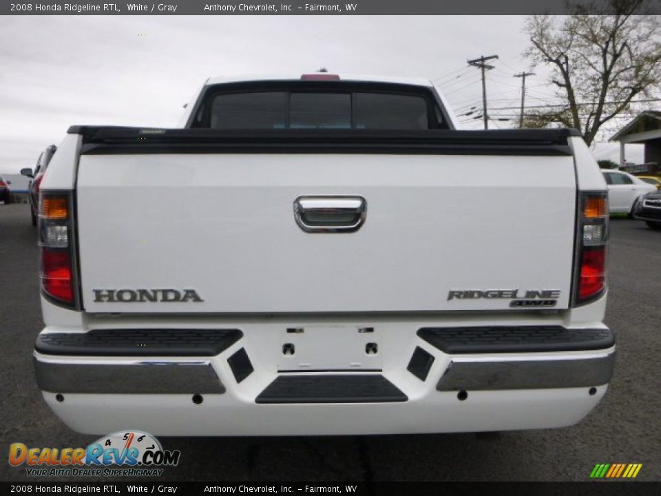 2008 Honda Ridgeline RTL White / Gray Photo #4