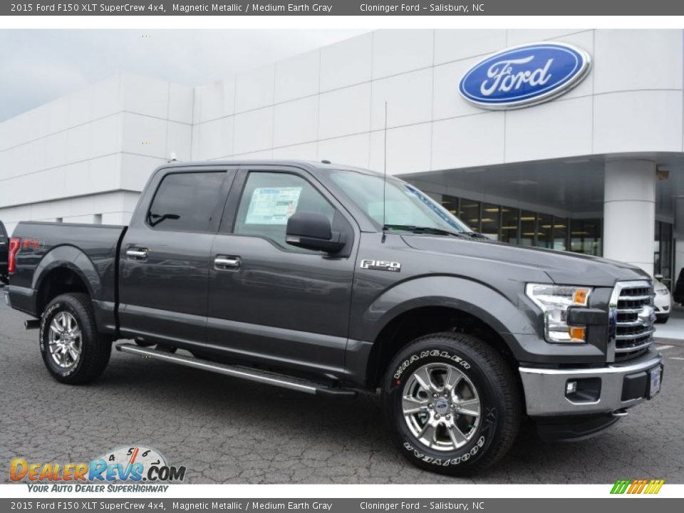 2015 Ford F150 XLT SuperCrew 4x4 Magnetic Metallic / Medium Earth Gray Photo #1